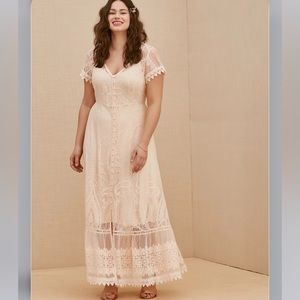 Torrid Maxi Lace Button Front Dress